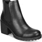 Botas femininas Sun + Stone Morghan Lug Sole Block Heel, pretas, tamanho 8 M