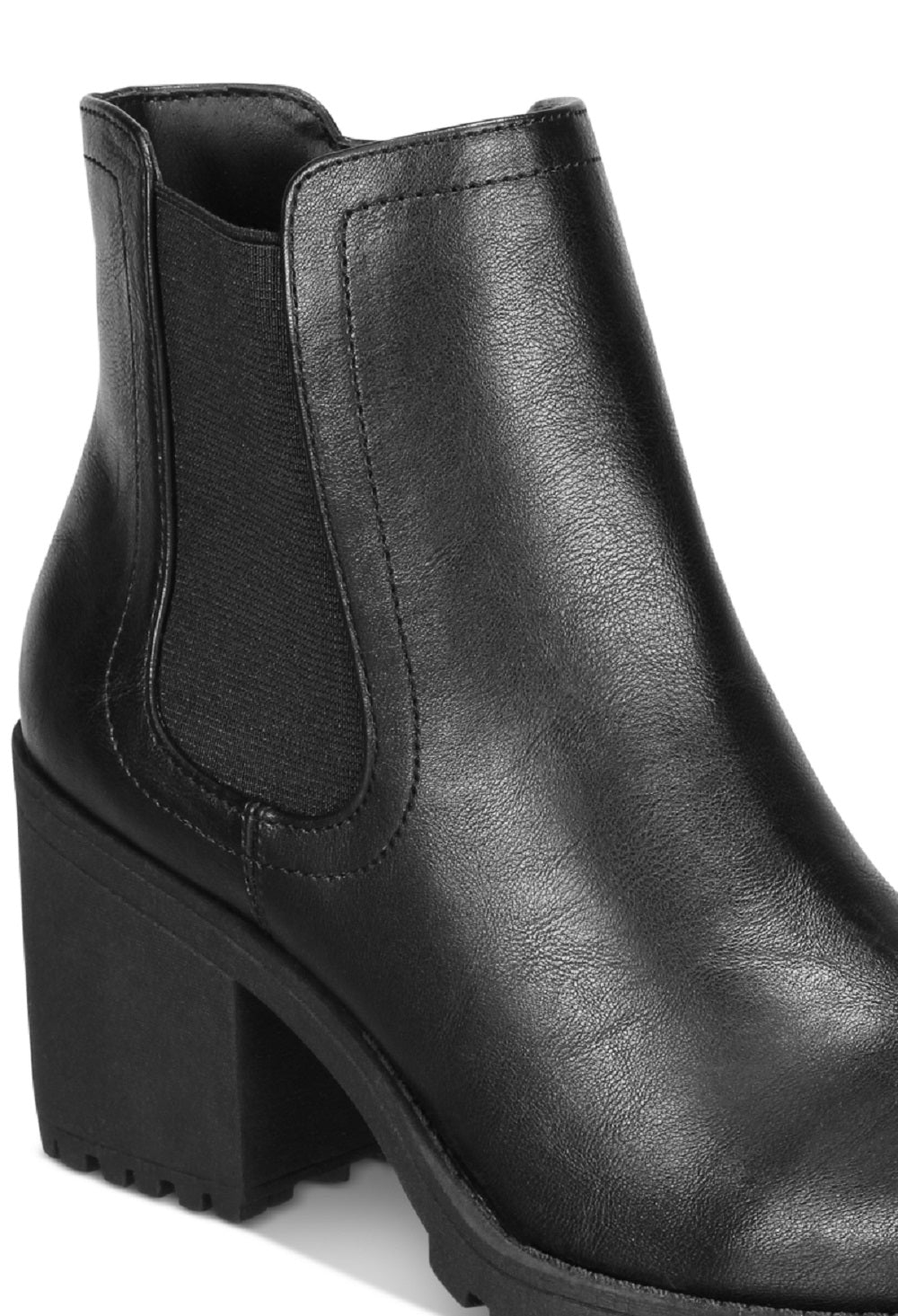 Botas femininas Sun + Stone Morghan Lug Sole Block Heel, pretas, tamanho 10 M