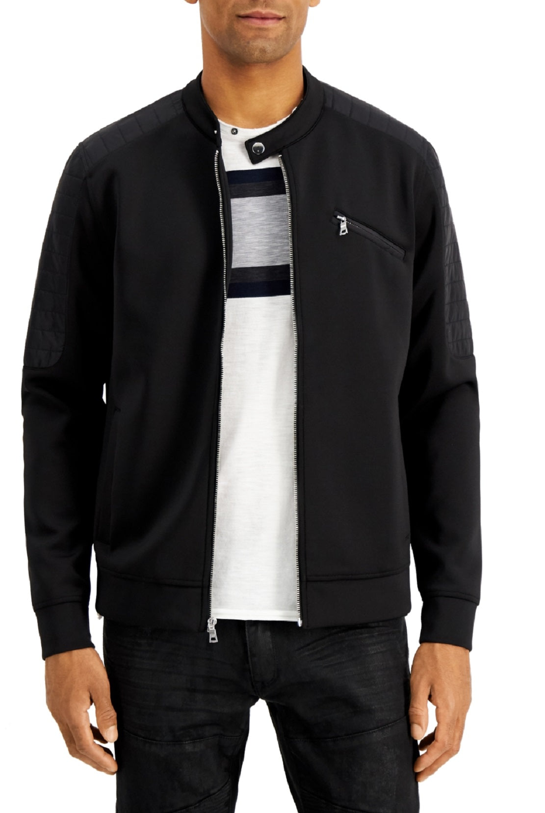 Jaqueta masculina Wilson Moto da INC International Concepts, preta, tamanho médio
