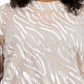 Blusa feminina Alfani com estampa de zebra metálica e bolhas, bege, tamanho 3X