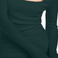 Blusa feminina canelada com decote quadrado da INC International Concepts, verde, tamanho grande