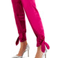 Calça feminina de cetim com amarração na parte inferior, INC International Concepts, rosa, tamanho 10