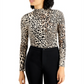 Body feminino Bar III com estampa de chita e gola falsa, marrom, tamanho XX-G
