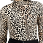 Body feminino Bar III com estampa de chita e gola falsa, marrom, tamanho XX-G