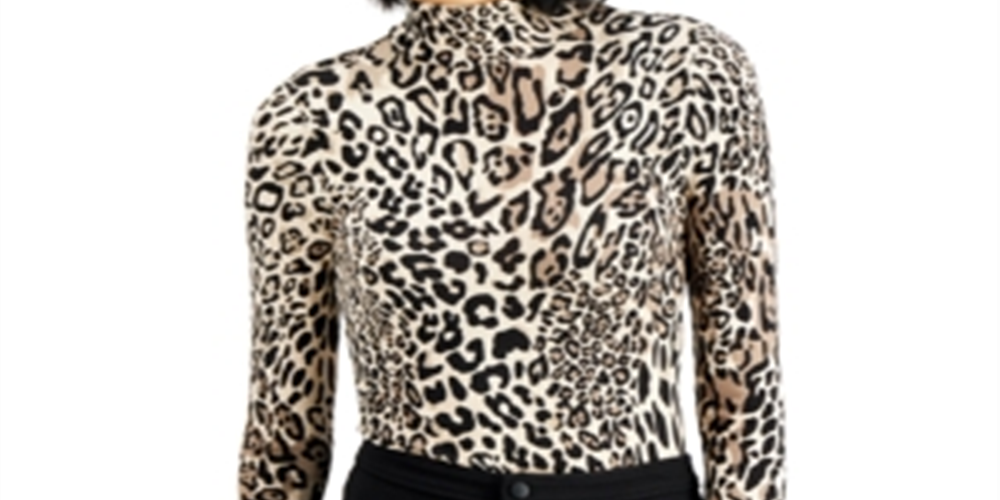 Body feminino Bar III com estampa de chita e gola falsa, marrom, tamanho XX-G
