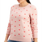 Suéter feminino com estampa de coração estilo &amp; co, rosa, tamanho médio