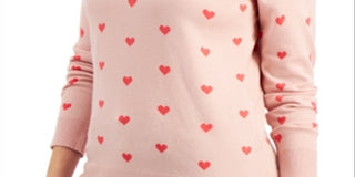 Suéter feminino com estampa de coração estilo &amp; co, rosa, tamanho médio
