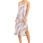 Vestido feminino com fenda lateral e estampa estilo &amp; co, cinza, tamanho pequeno médio
