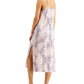 Vestido feminino com fenda lateral e estampa estilo &amp; co, cinza, tamanho pequeno médio