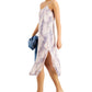 Vestido feminino com fenda lateral e estampa estilo &amp; co, cinza, tamanho pequeno médio