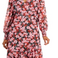 Vestido envelope feminino Bar III com estampa floral rosa, tamanho médio