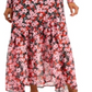 Vestido envelope feminino Bar III com estampa floral rosa, tamanho médio
