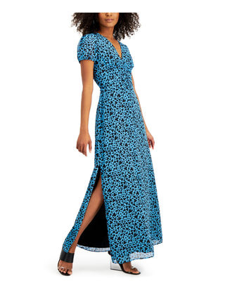 Vestido Bar III com estampa de coração e cintura franzida Flutter Heart Blue M