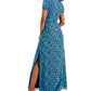 Vestido Bar III com estampa de coração e cintura franzida Flutter Heart Blue M