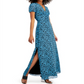 Vestido Bar III com estampa de coração e cintura franzida Flutter Heart Blue M
