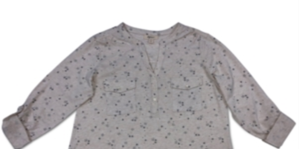 Top Henley Star Daze de algodão feminino Style &amp; Co, cinza, tamanho pequeno grande