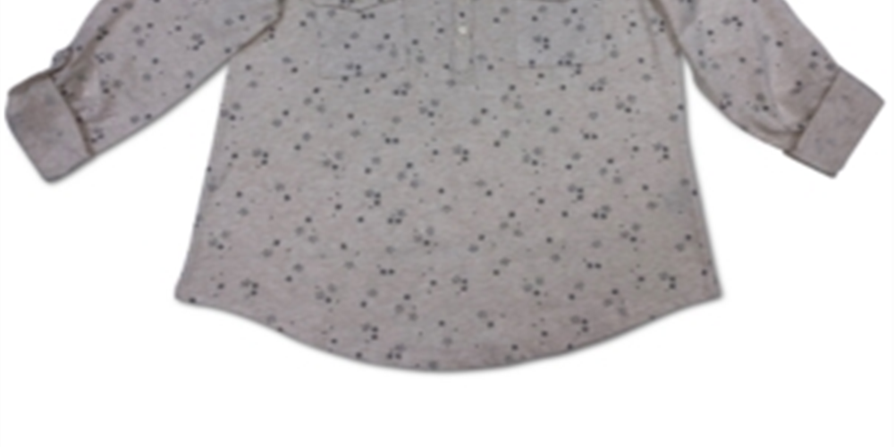 Top Henley Star Daze de algodão feminino Style &amp; Co, cinza, tamanho pequeno grande