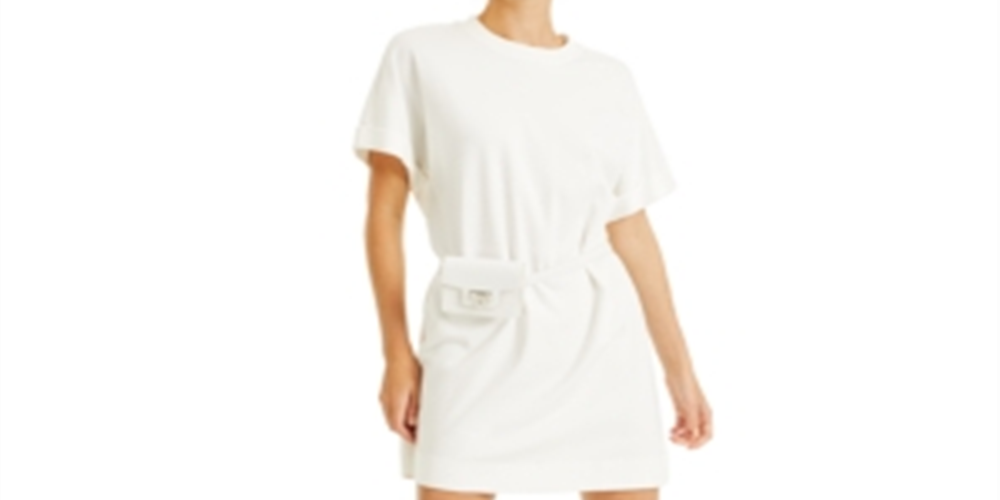 Vestido camiseta feminino mini INC International Concepts, branco, tamanho grande