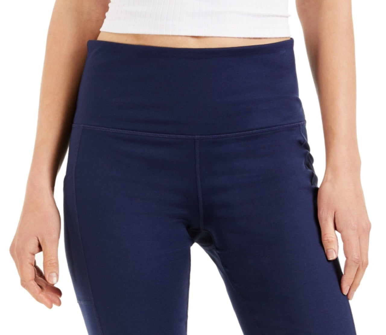 ID Ideology Shorts de ciclismo feminino de compressão de cintura alta 10, azul, tamanho médio