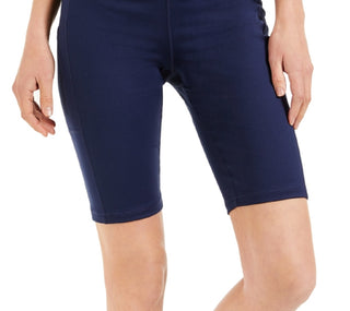 ID Ideology Shorts de ciclismo feminino de compressão de cintura alta 10, azul, tamanho médio