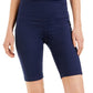 ID Ideology Shorts de ciclismo feminino de compressão de cintura alta 10, azul, tamanho grande