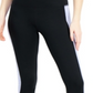 Leggings curtas femininas ID Ideology Colorblocked, pretas, tamanho P