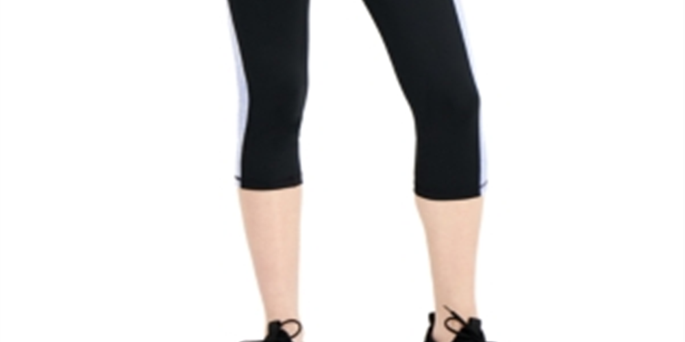 Leggings curtas femininas ID Ideology Colorblocked, pretas, tamanho P