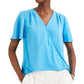 Blusa Alfani Feminina Manga Flutter Sobrepeliz Azul Tamanho X-G