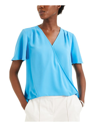 Blusa Alfani Feminina Manga Flutter Sobrepeliz Azul Tamanho X-G