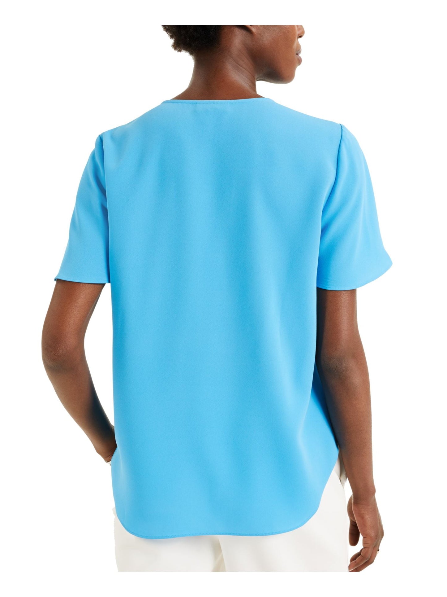 Blusa Alfani Feminina Manga Flutter Sobrepeliz Azul Tamanho X-G