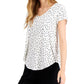 Blusa feminina estampada com decote em V, tamanho X-G, branca, Alfani