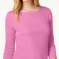 Charter Club Top feminino de algodão Pima com decote canoa, rosa, tamanho XX-G