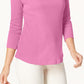 Charter Club Top feminino de algodão Pima com decote canoa, rosa, tamanho XX-G