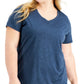Camiseta feminina ID Ideology Plus Rapidry com decote em V e manga curta, tamanho 1X