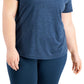 Camiseta feminina ID Ideology Plus Rapidry com decote em V e manga curta, tamanho 1X