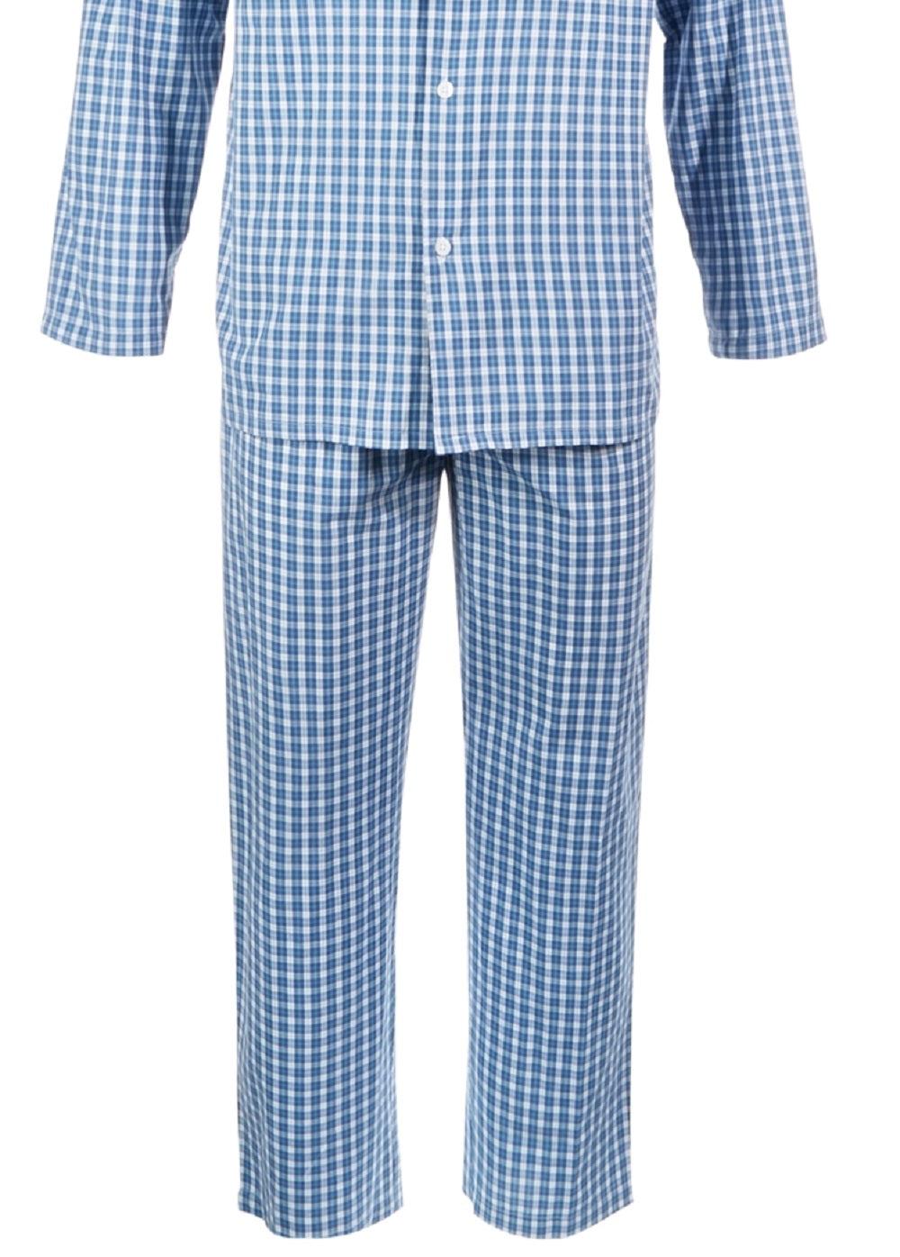 Conjunto de pijama xadrez masculino Club Room com janela pequena, azul, tamanho XX-G