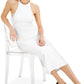 Vestido feminino com decote halter canelado INC International Concepts, branco, tamanho grande