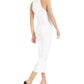 Vestido feminino com decote halter canelado INC International Concepts, branco, tamanho grande