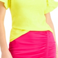 Blusa feminina com mangas franzidas INC International Concepts, amarela, tamanho médio