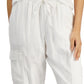 Calça jogger feminina utilitária INC International Concepts, branca, tamanho X-G