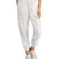 Calça jogger feminina utilitária INC International Concepts, branca, tamanho X-G