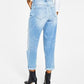 Calça jeans feminina estilo boyfriend, rasgada e de cintura alta, da INC International Concepts, tamanho 10, azul