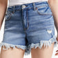 Shorts desfiados de cintura alta femininos INC International Concepts, azul, tamanho 4