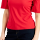 INC International Concepts Top feminino com manga balão e ombros descobertos, vermelho, tamanho XX-G