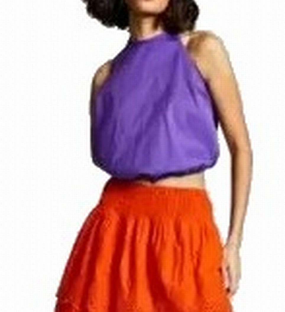 INC International Concepts Top feminino com decote halter e amarração, roxo, tamanho médio