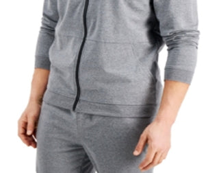 Pijama masculino Alfani com capuz e absorção de umidade, cinza, tamanho médio