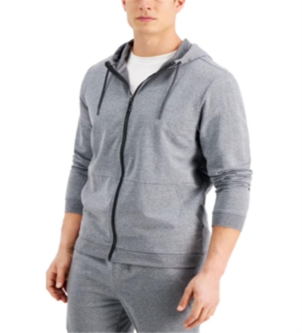 Pijama masculino Alfani com capuz e absorção de umidade, cinza, tamanho médio