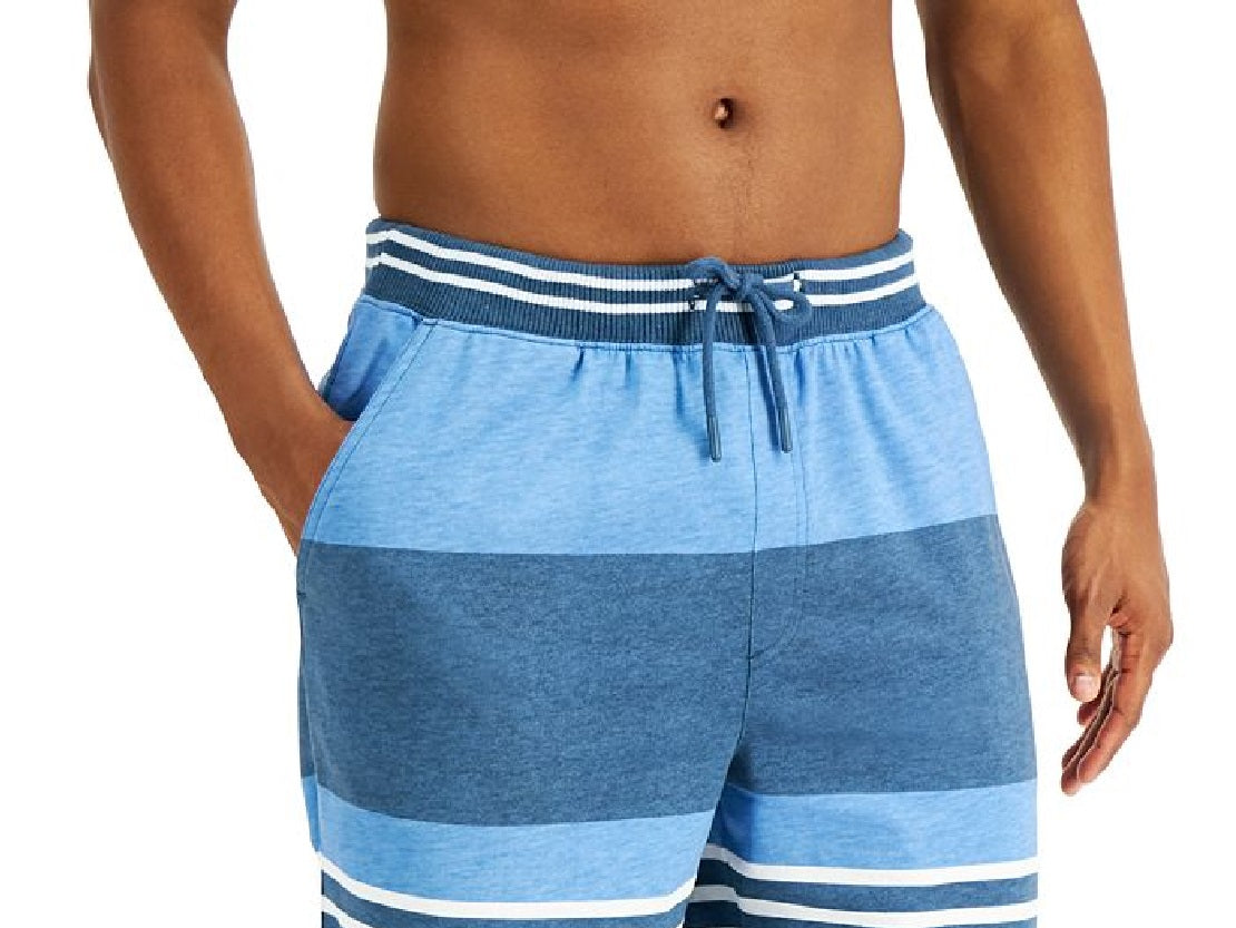 Club Room Shorts de pijama listrado Hawthorne feminino azul tamanho M