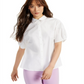 Blusa feminina Alfani com manga balão, branca, tamanho médio