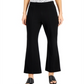 Calça Alfani Feminina Modern Lounge com Costura de Cós Alto, Preta, Tamanho 12